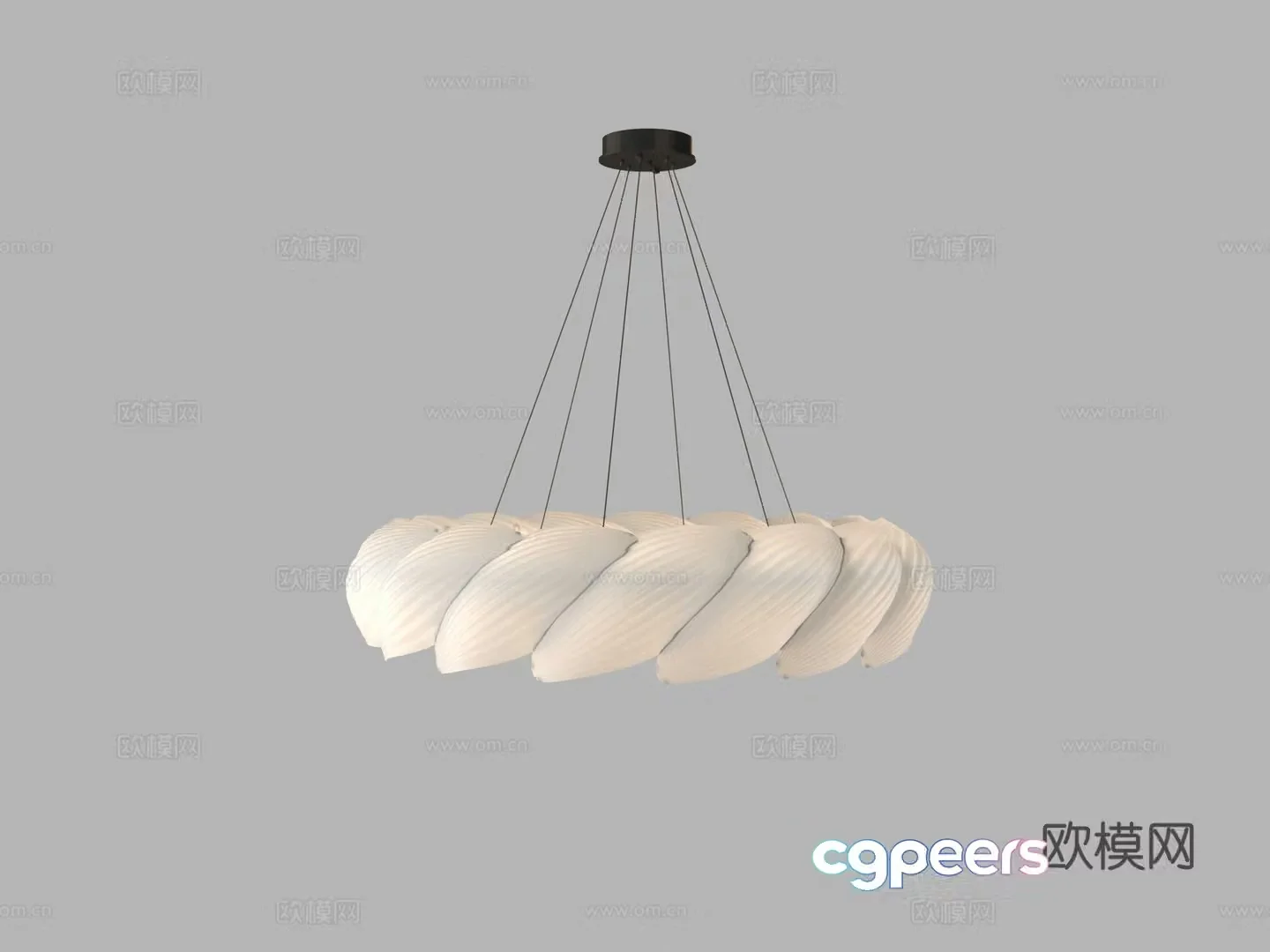 Cream style chandelier art chandelier 3d model