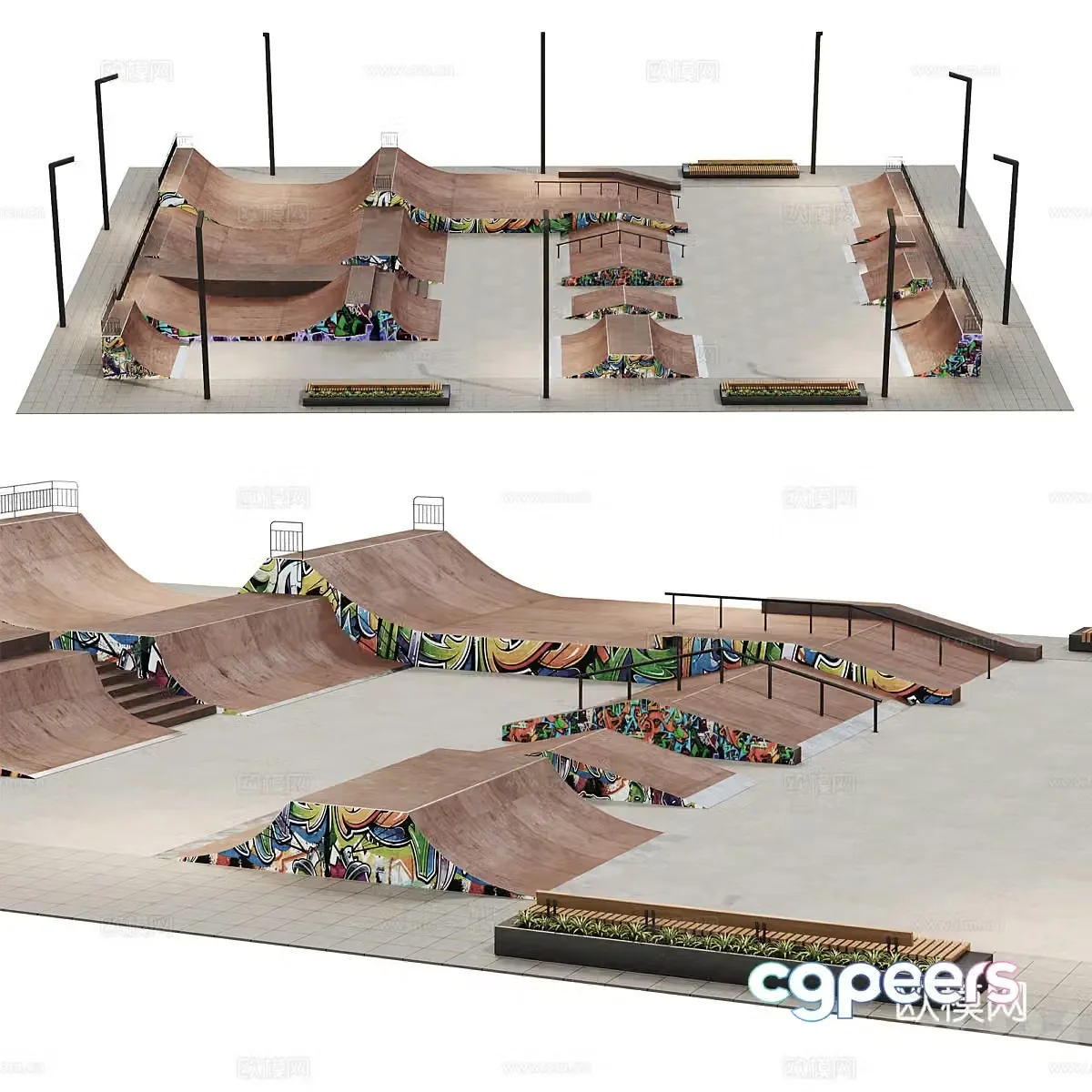Skateboard Park 3d model
