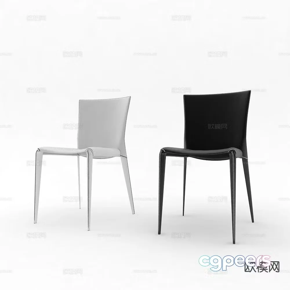 Modern chair dining chair 3d model