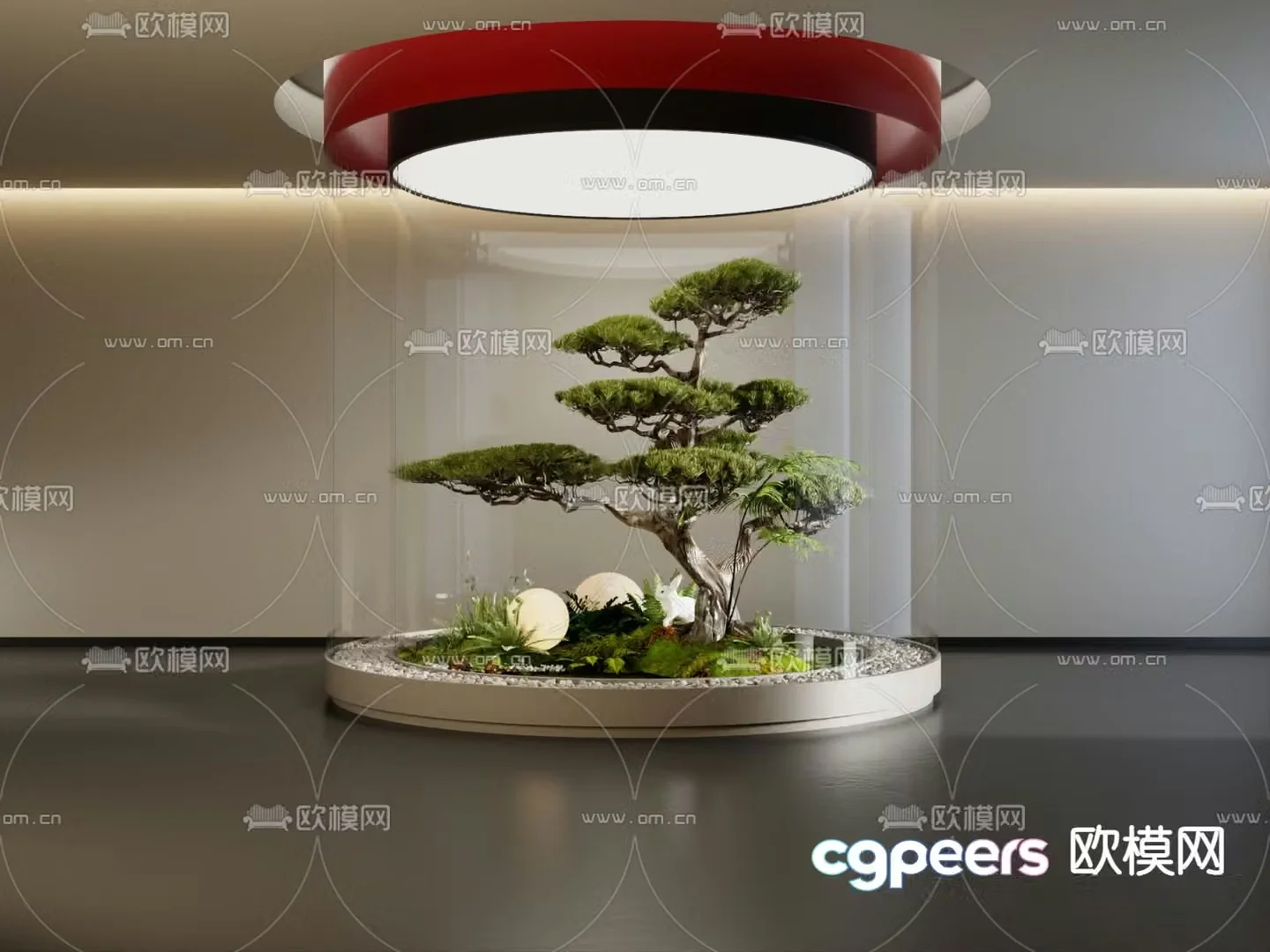 Indoor landscaping bryophytes 3d model