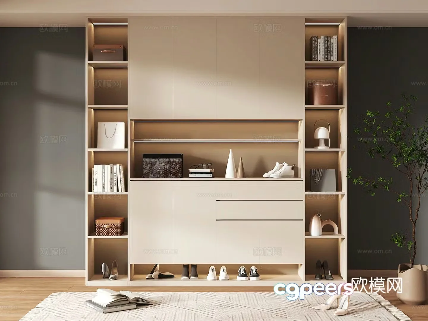 Shoe cabinet design shoe cabinet partition shoe cabinet porch shoe cabinet hotel shoe cabinet 3D model