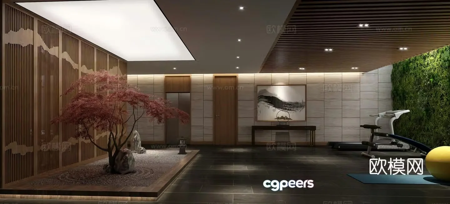 New Chinese Tea Room Reception Room 3D Model