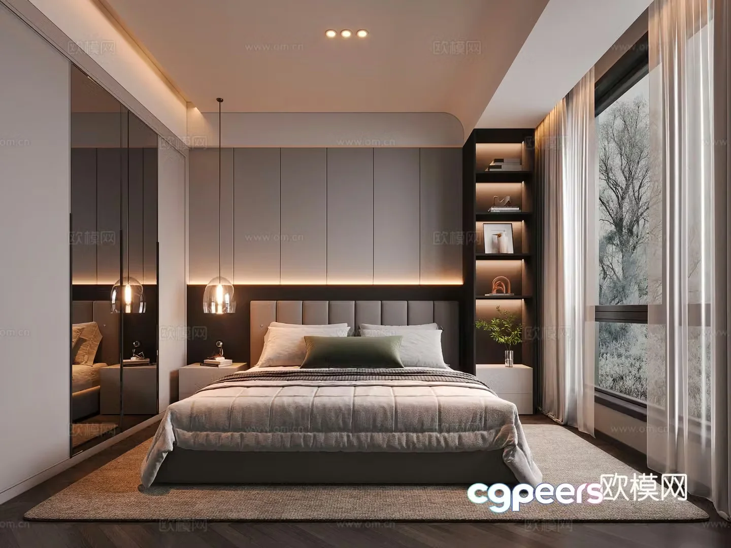 Modern bedroom master bedroom 3d model