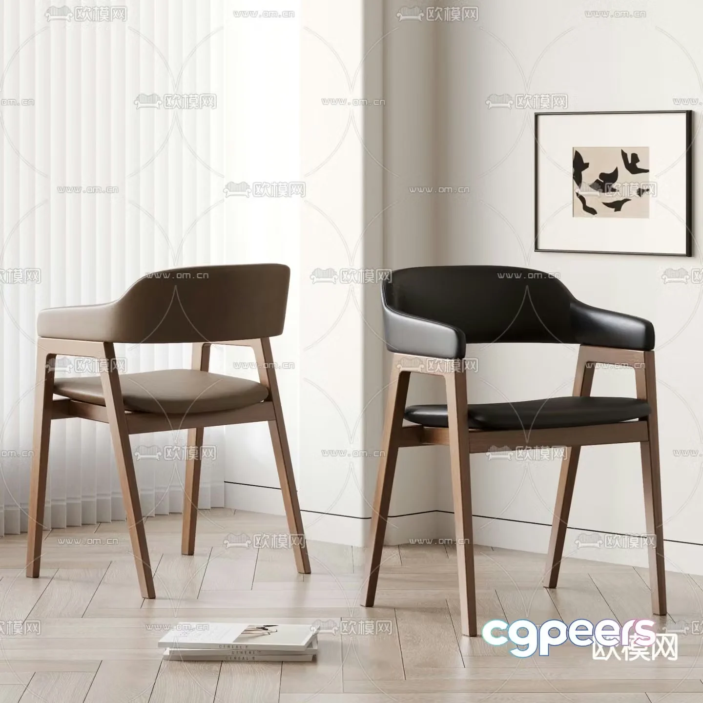 Wabi-sabi chair leisure chair 3d model
