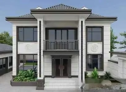 A White House With A Balcony 3D Model – 3035 – VRAY Render