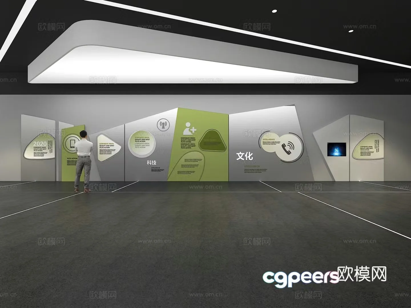 Cultural wall Corporate culture wall Display wall Theme wall Exhibition hall Campus culture Corridor 3D model