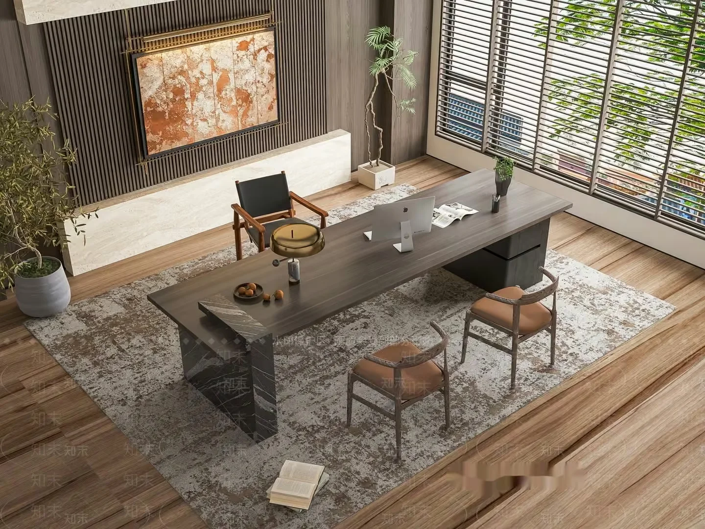 Modern Office Desk 3D Model – 5155 – VRAY Render