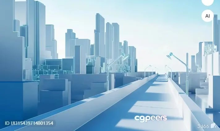 A Futuristic Cityscape 3D Model – 3681 – VRAY Render