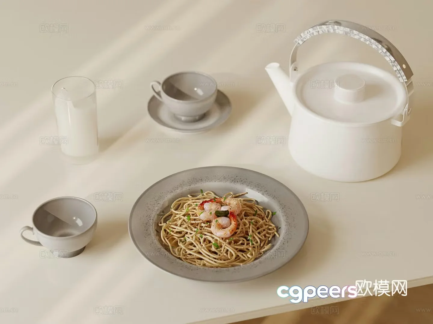 Tableware Modern Tableware Food Cup 3d Model