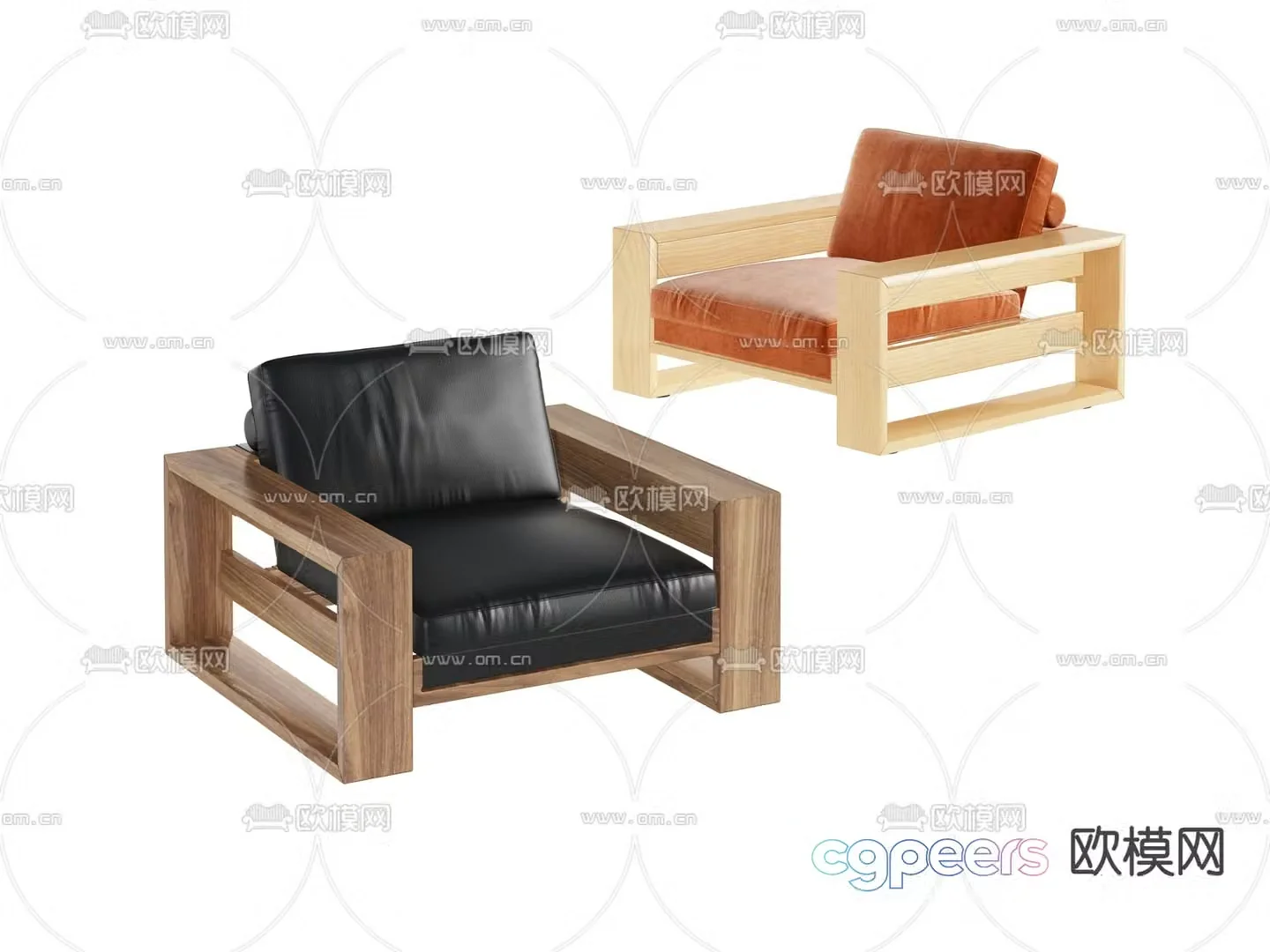 Modern chair casual chair sofa chair 3d model