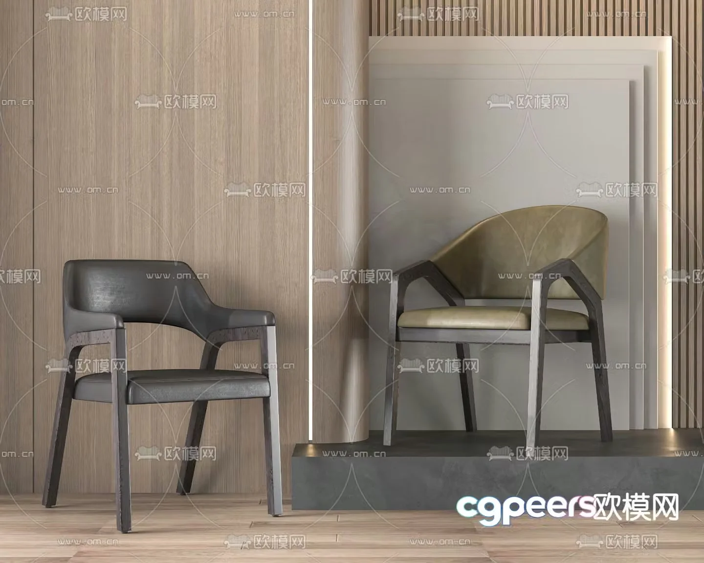 leather chair dining chair 3d model