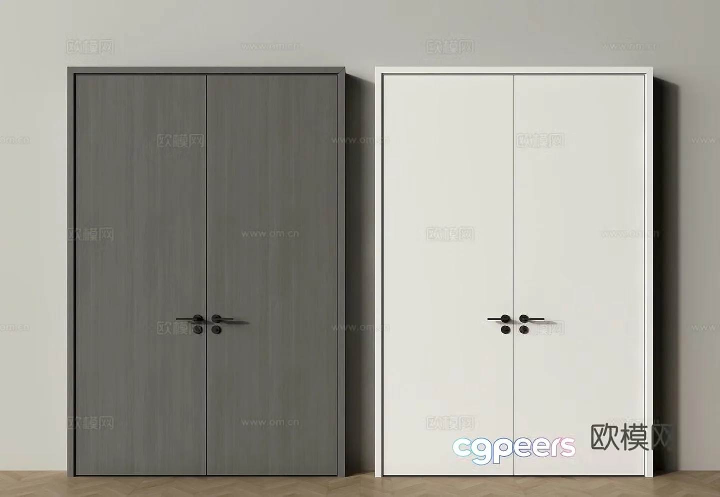 Modern double door double door 3d model