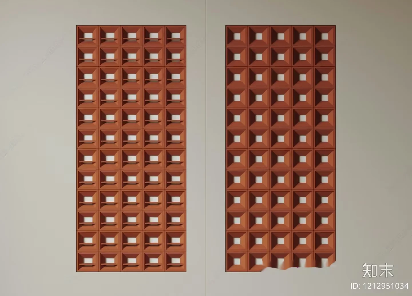 Brown And White Wall Decoration 3D Model – 22328 – VRAY Render