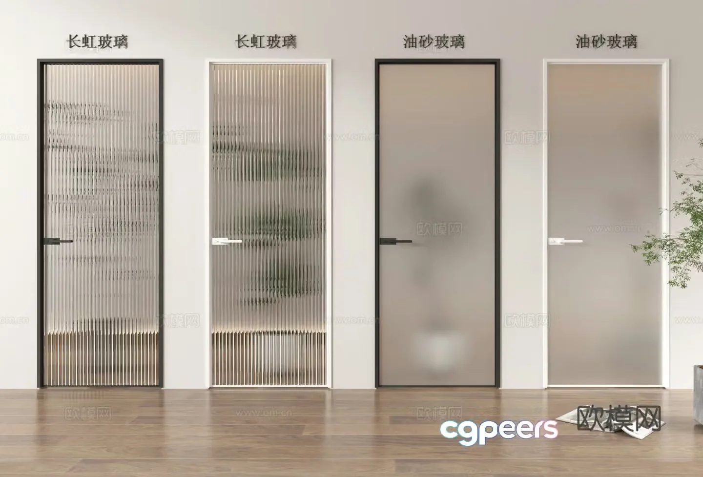 Single-open door Kitchen and bathroom door Bathroom door Sliding door Bedroom door 3D model