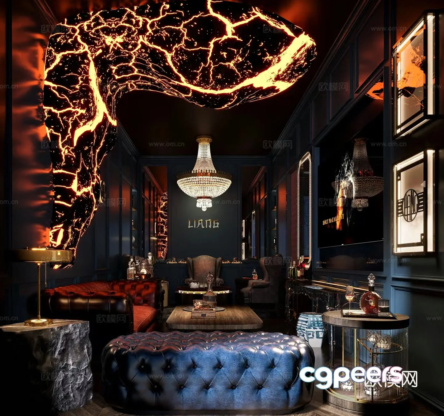 American bar pub 3d model