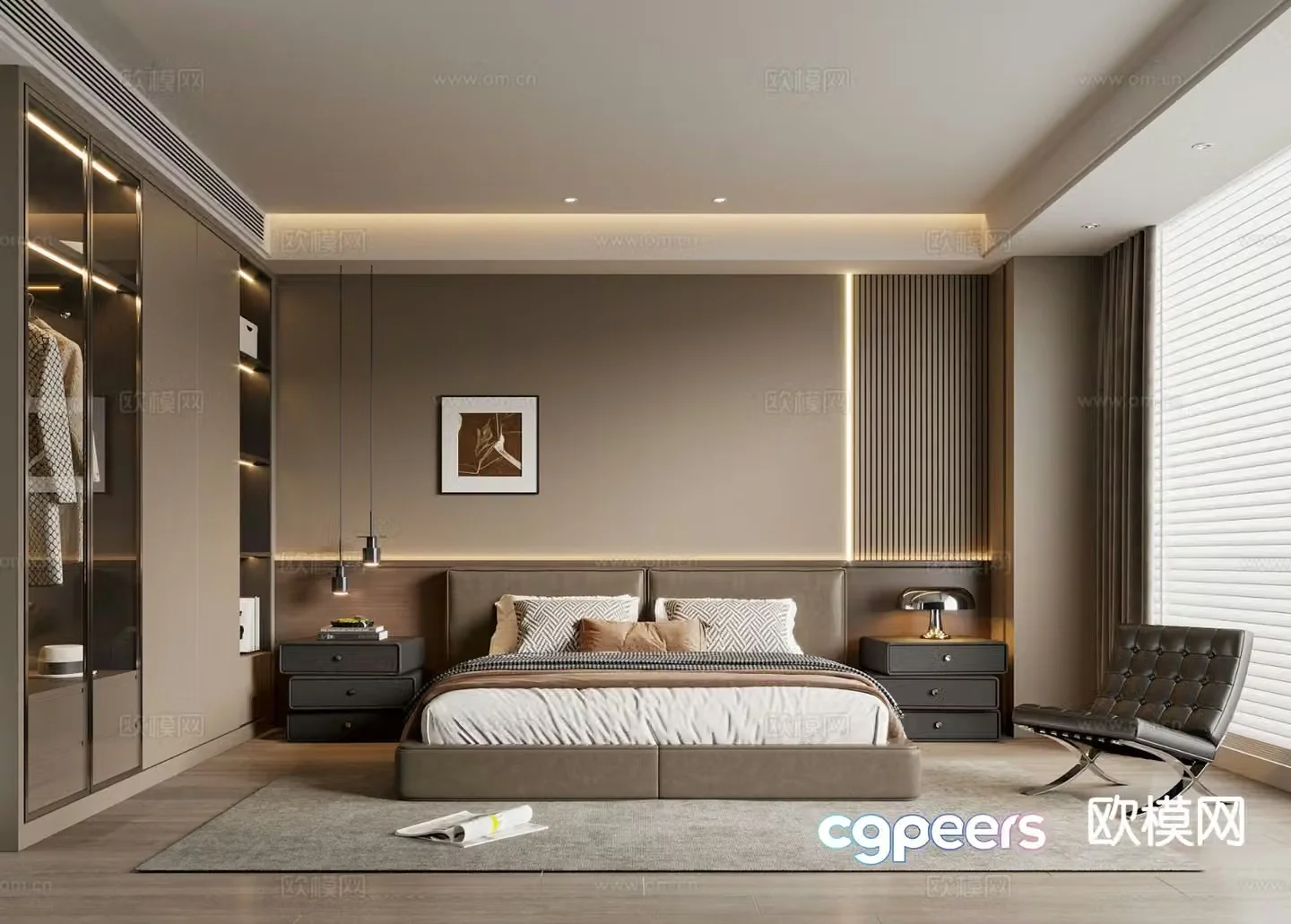 Italian style bedroom master bedroom 3d model