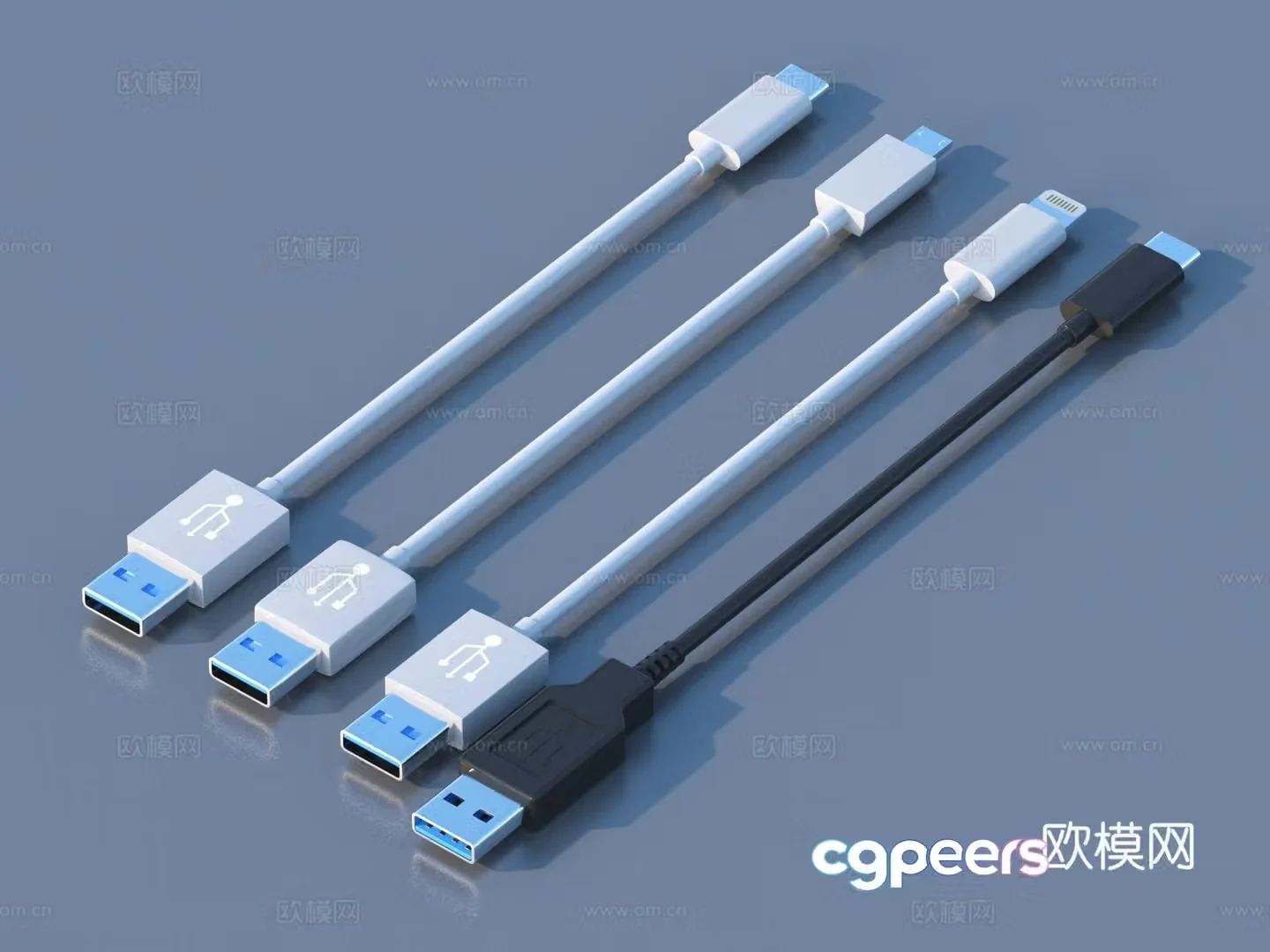 Charging cable Data cable Connection cable 3D model