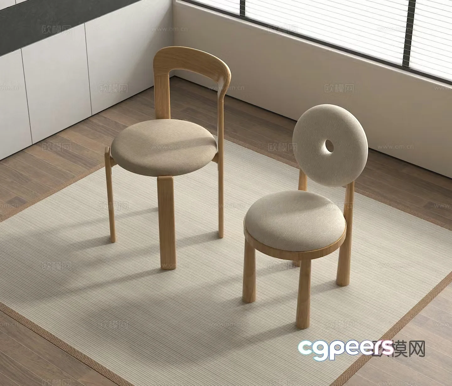 Dining chair leisure chair 3d model
