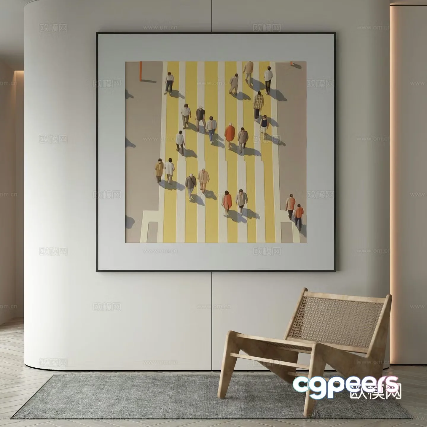 Wasabi hanging painting oil painting 3d model
