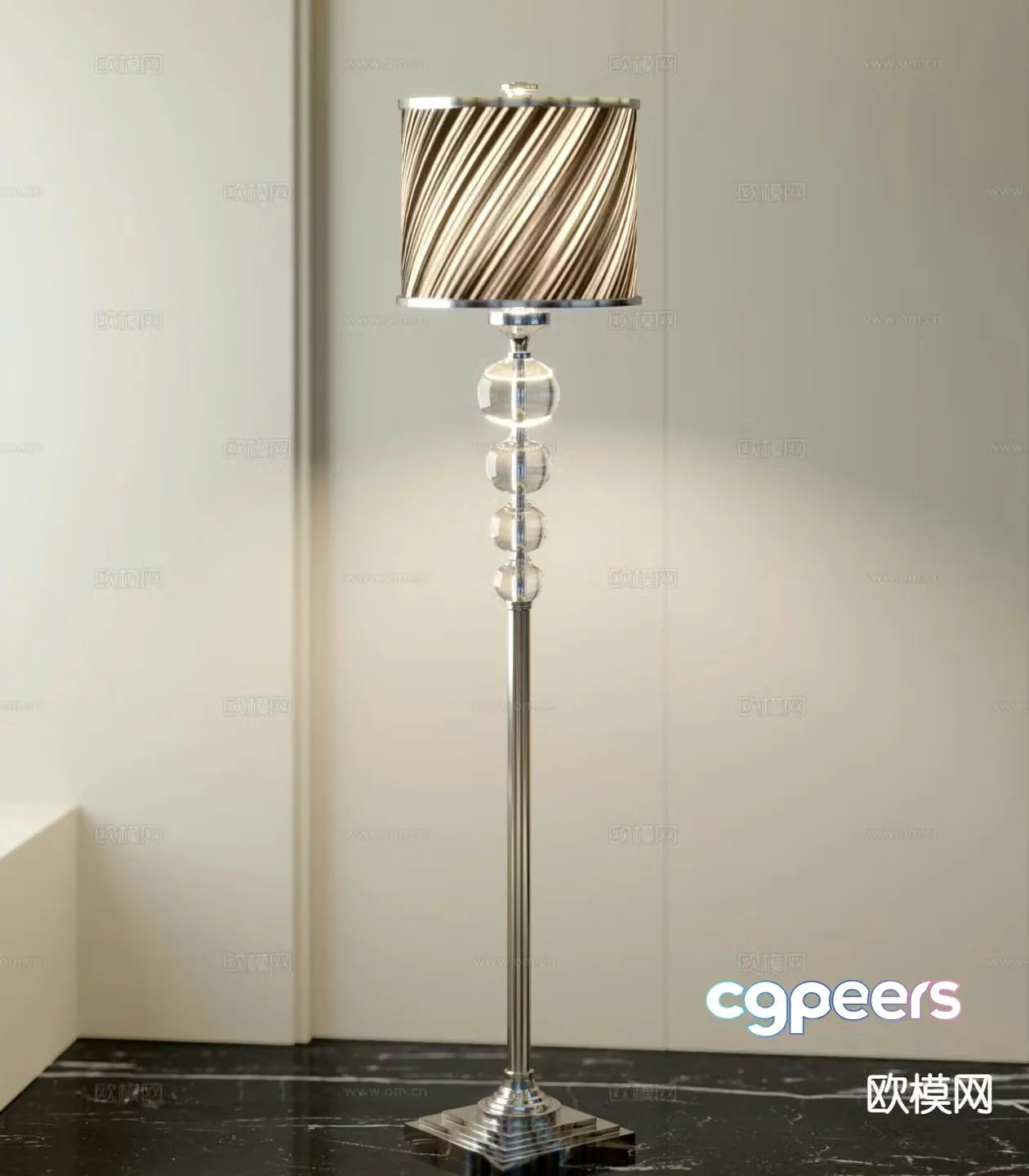 French light luxury floor lamp 3D model