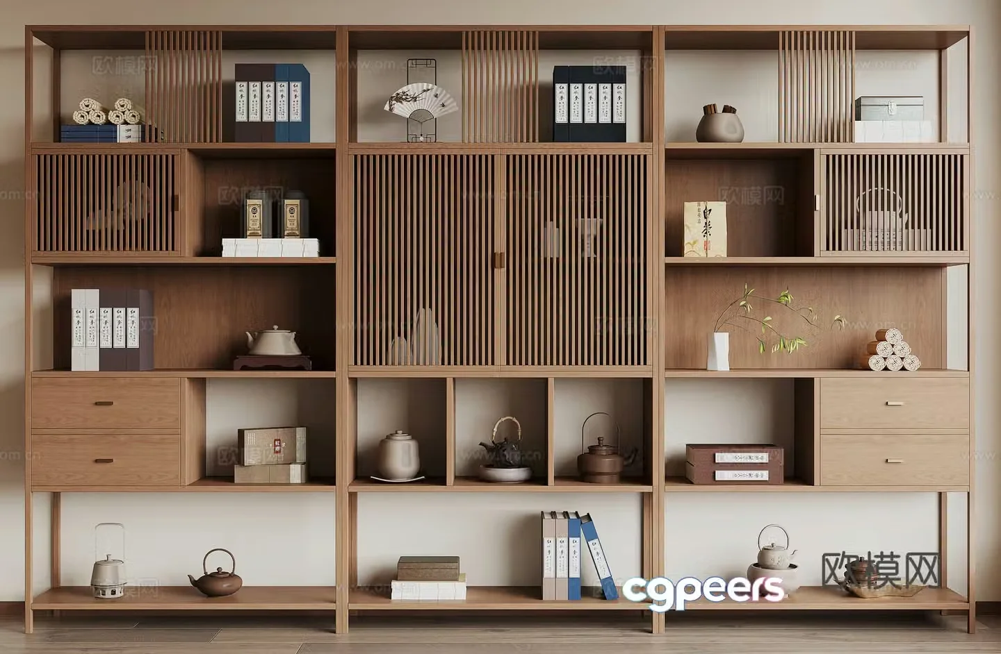 New Chinese style 3D model of Bo Gu shelf