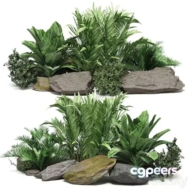 3ds Max Free – Stone + Bush Pack 14