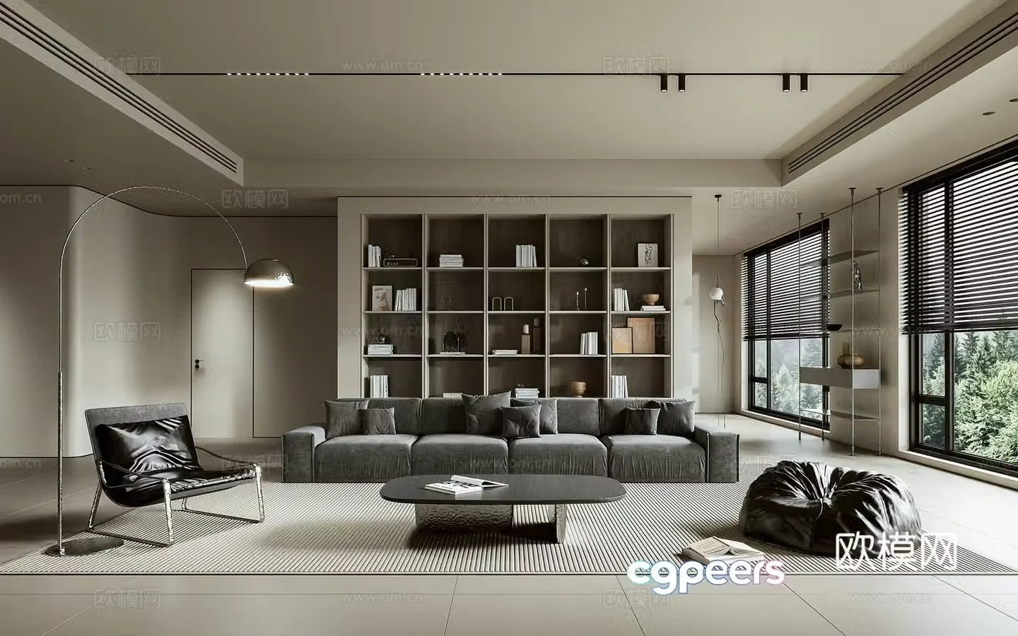Minimalist living room 3d model