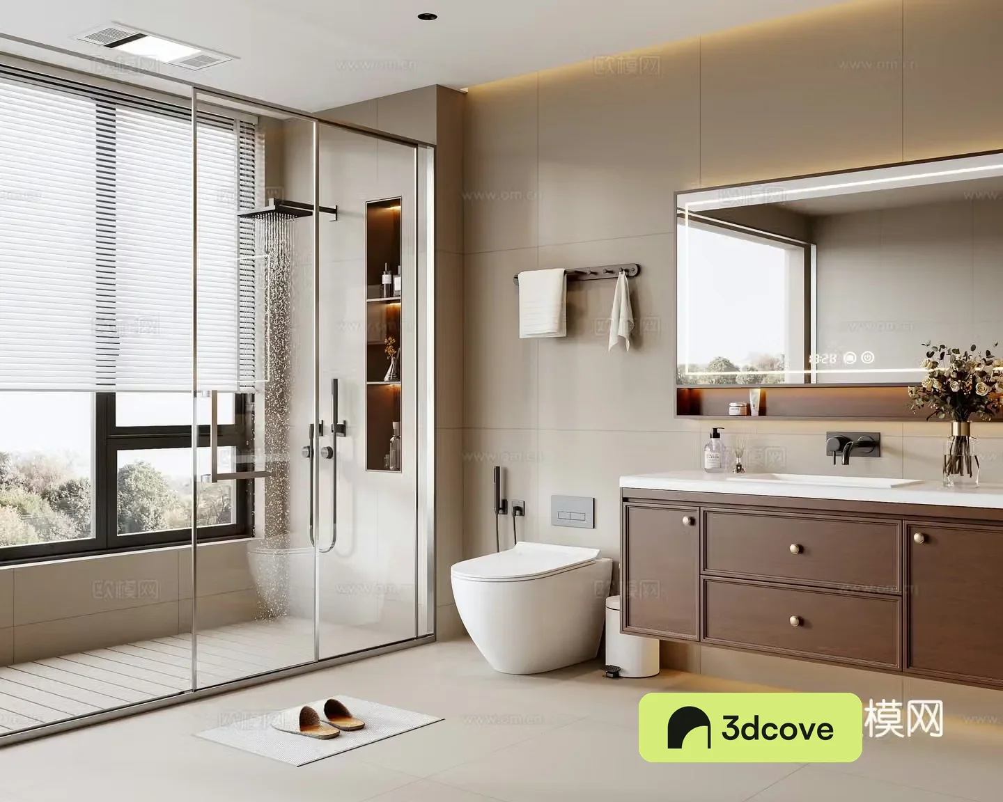 Middle-aged bathroom 3D model