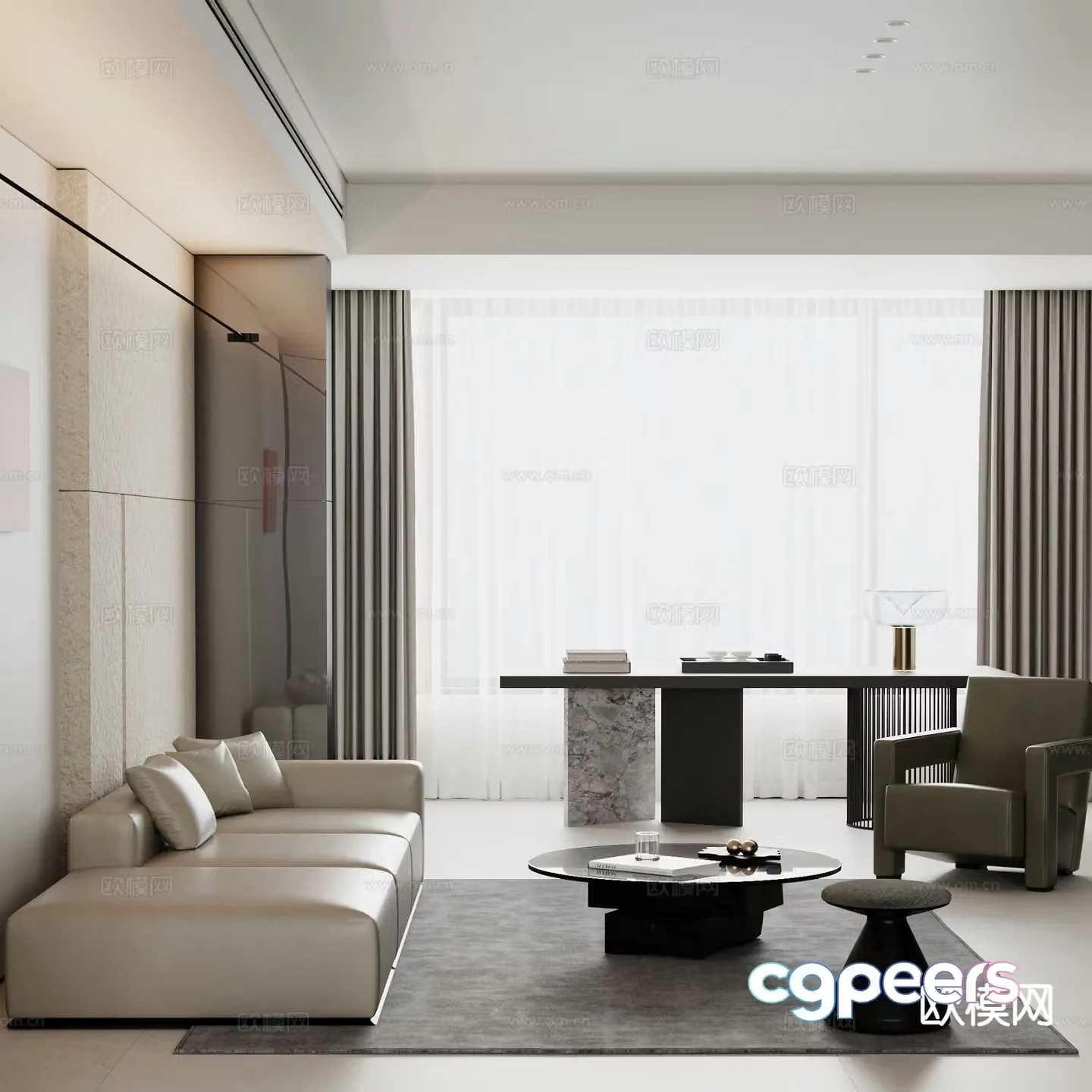 Modern sectional sofa 3d model
