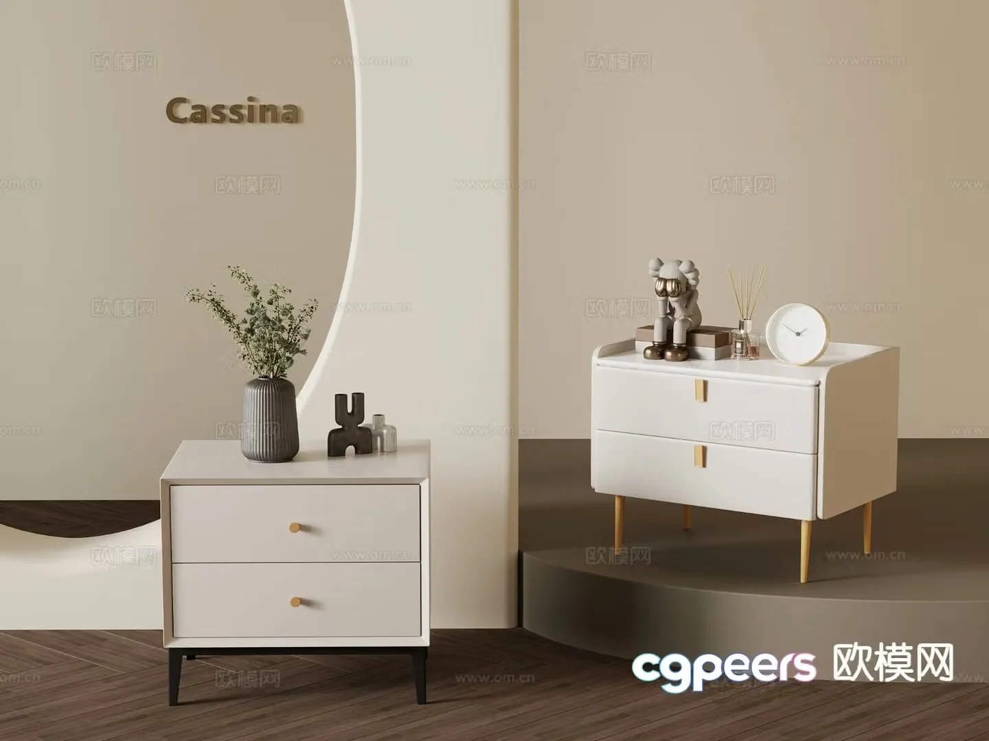Modern bedside table 3d model