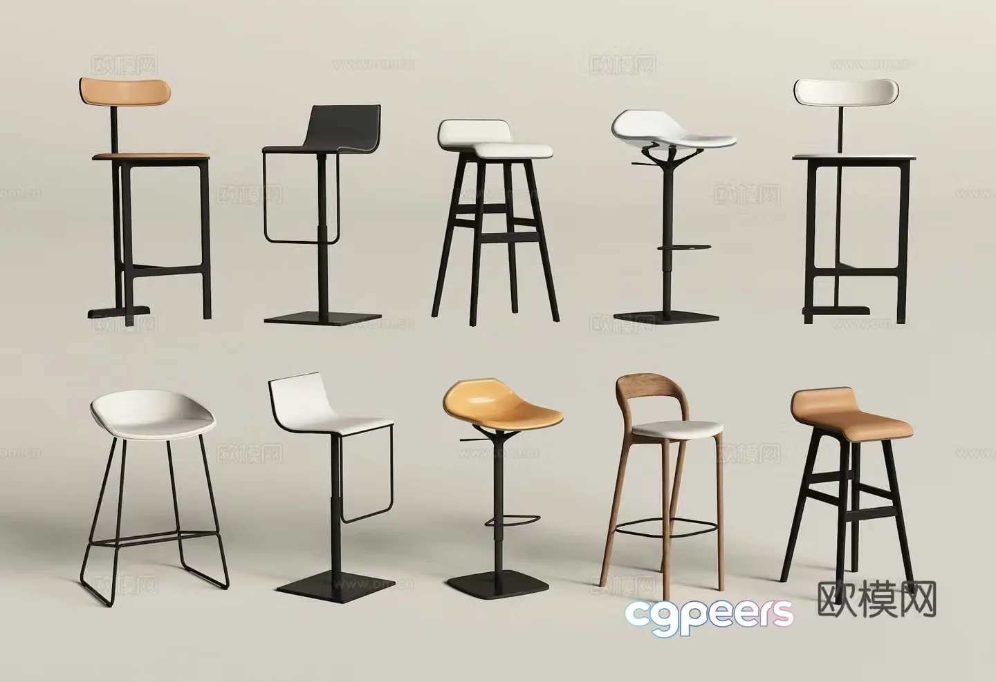 Modern bar chair Bar chair Single chair Chair 3d model