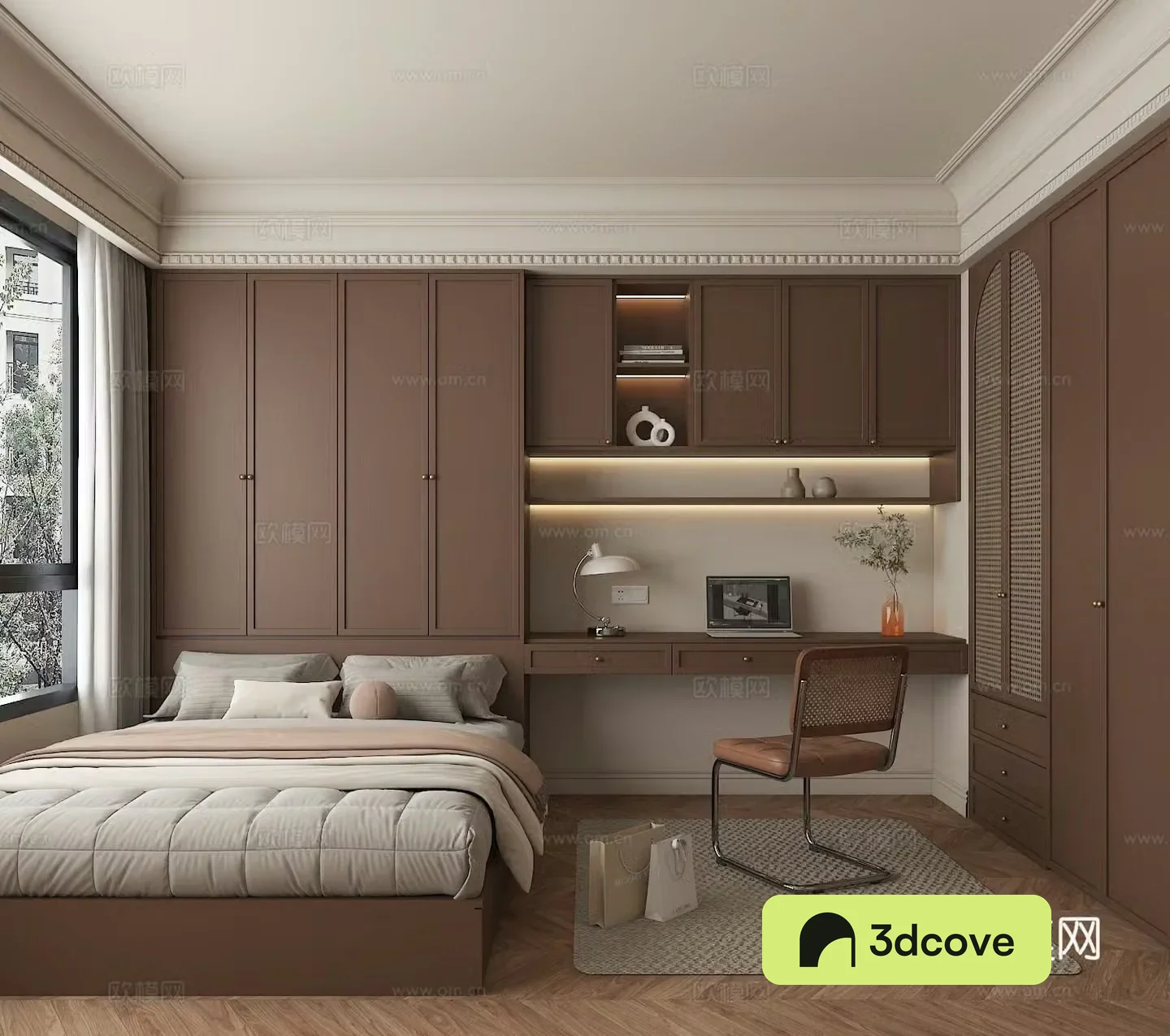 Middle style tatami bedroom 3d model 3d model