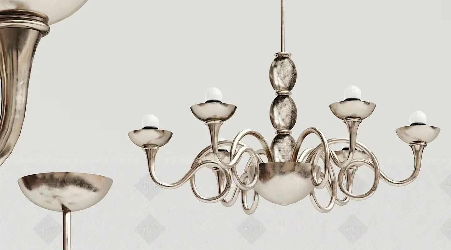 Gold Light Fixture 3D Model – 3933 – VRAY Render