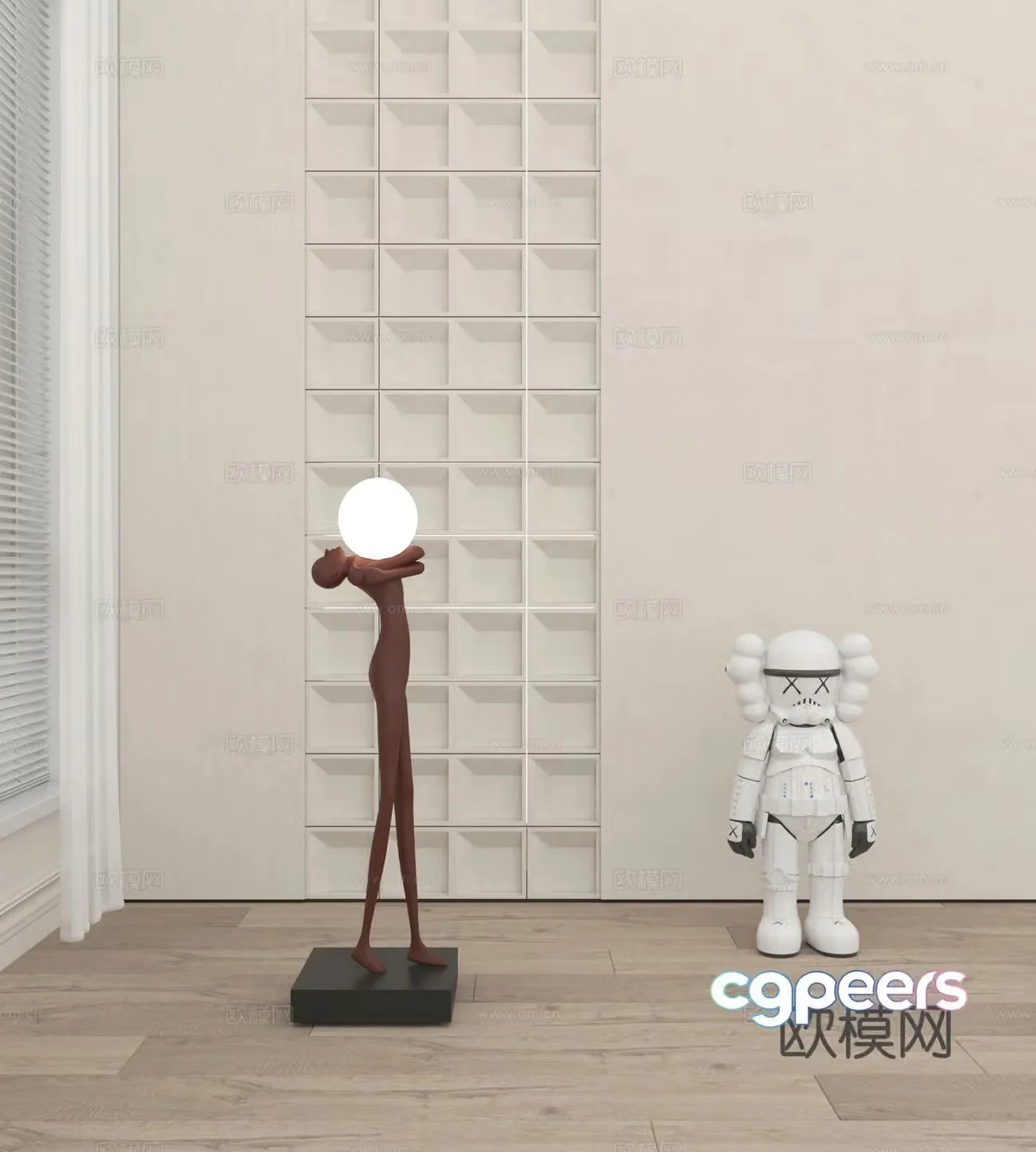 Modern sculpture ornaments Violent bear ornaments Art floor ornaments 3D model