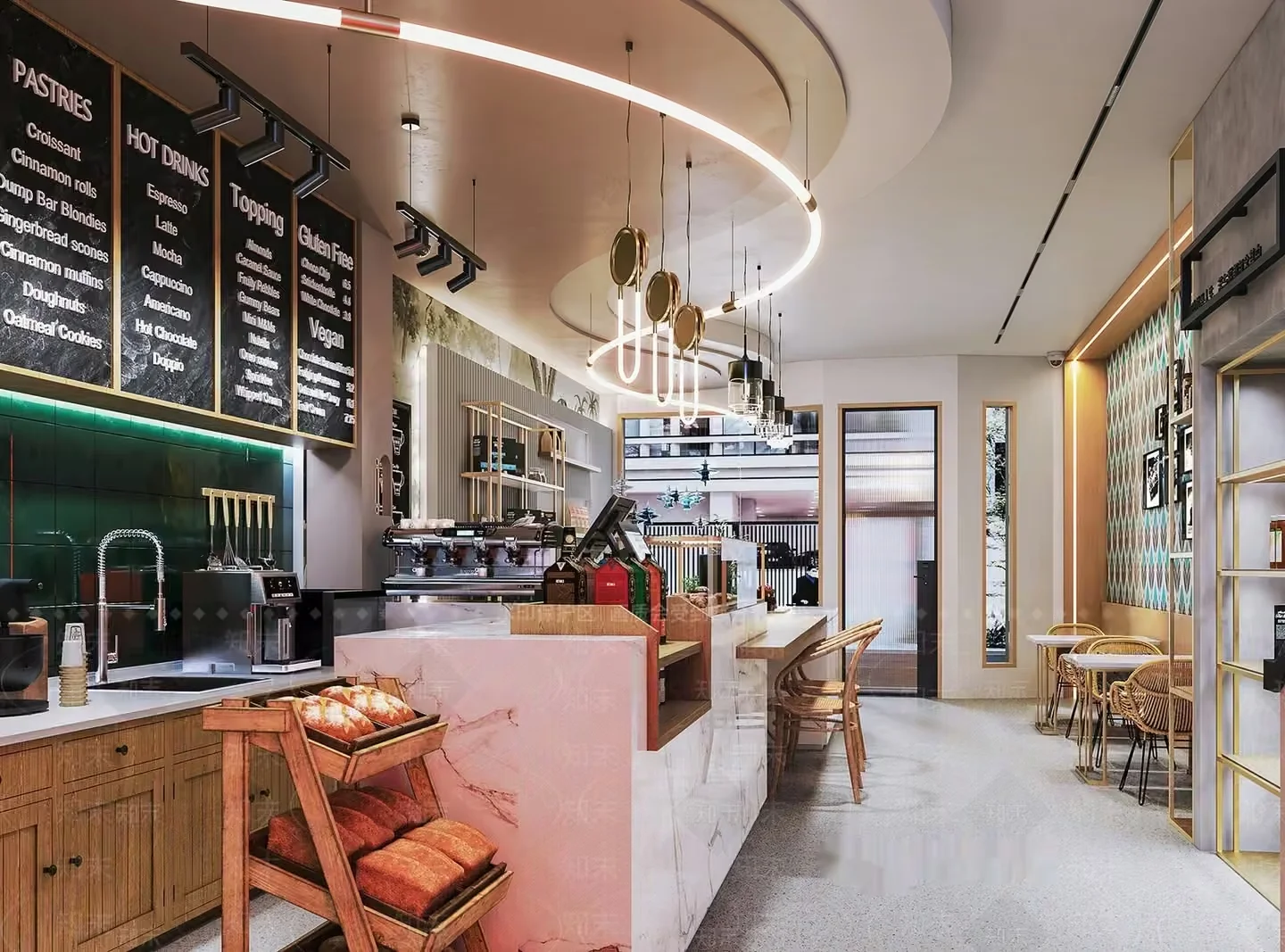 Modern Cafe Interior 3D Model – 14068 – VRAY Render