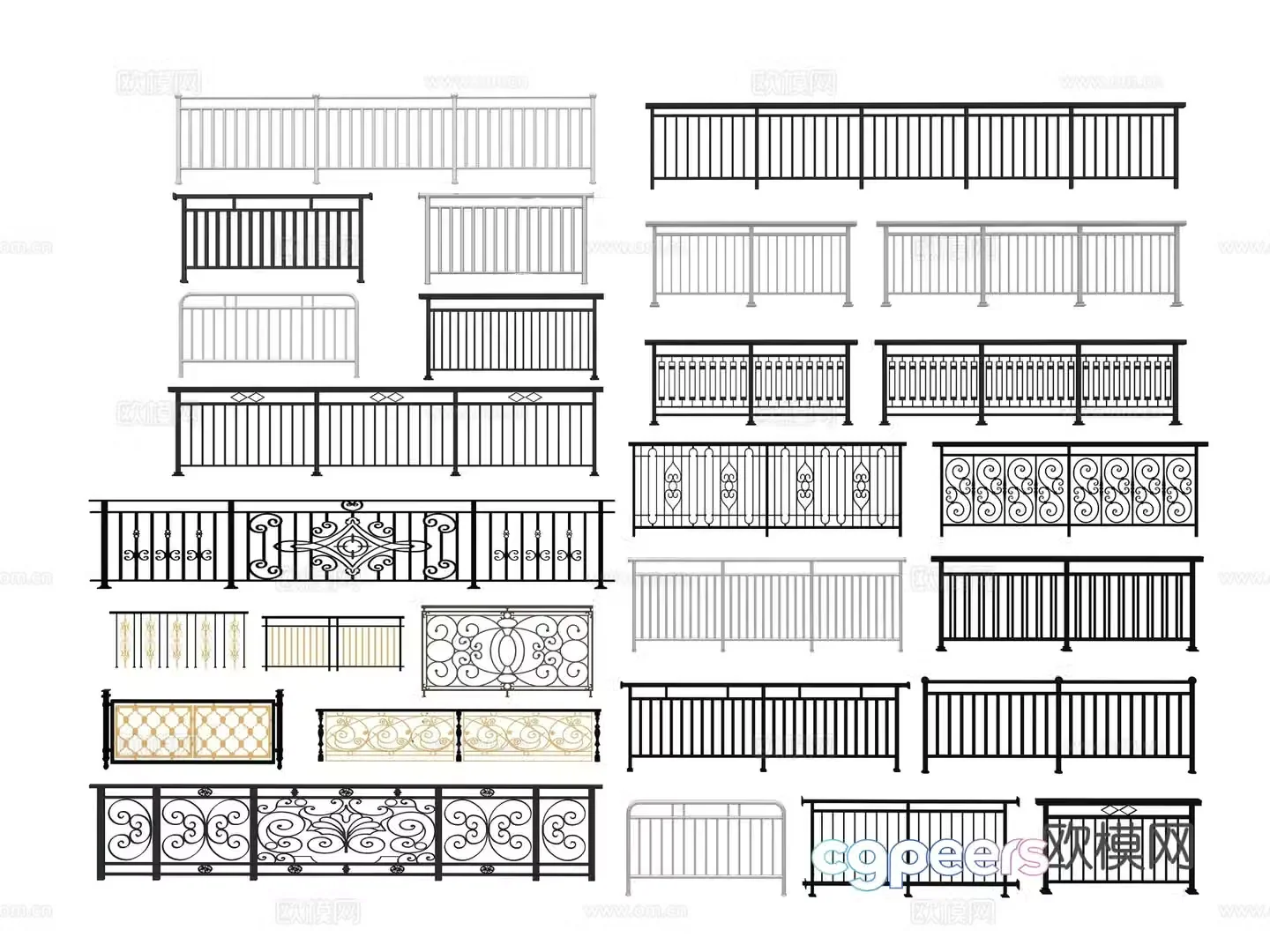 Modern railing 3d model