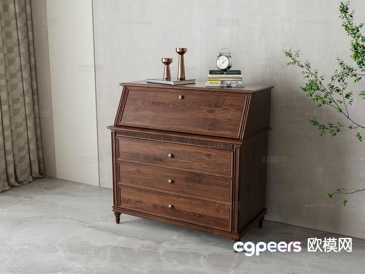 American chest of drawers 3d model