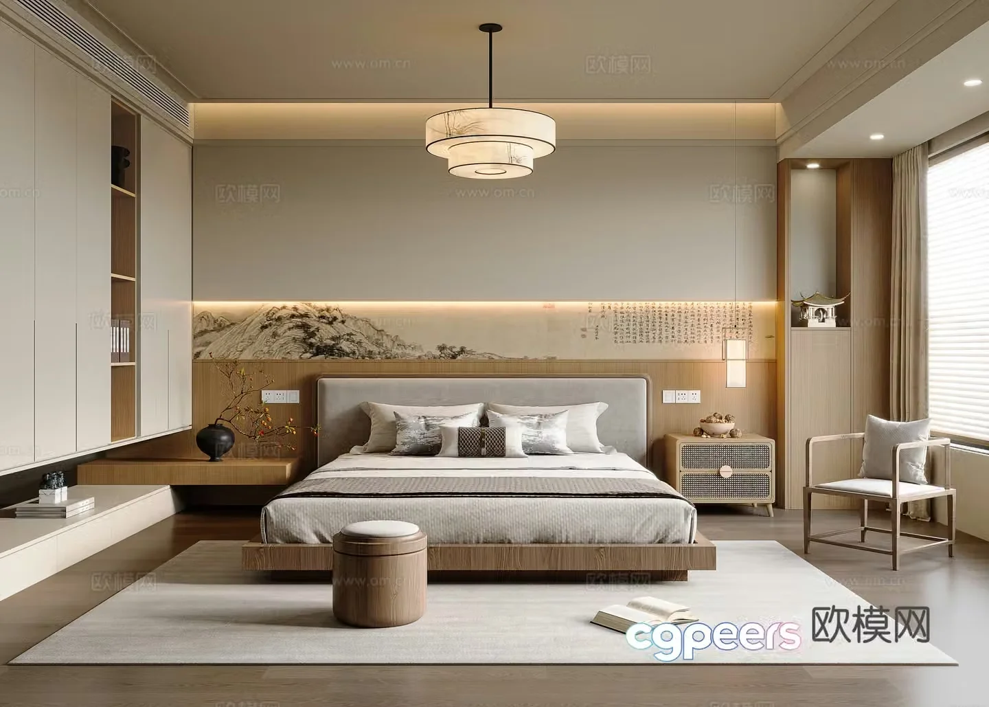 New Chinese style Song’s bedroom 3D model