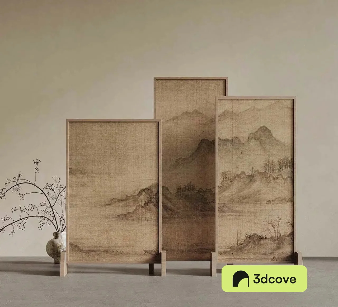 A Set Of Four Framed Paintings With A Minimalist Monochromatic Style