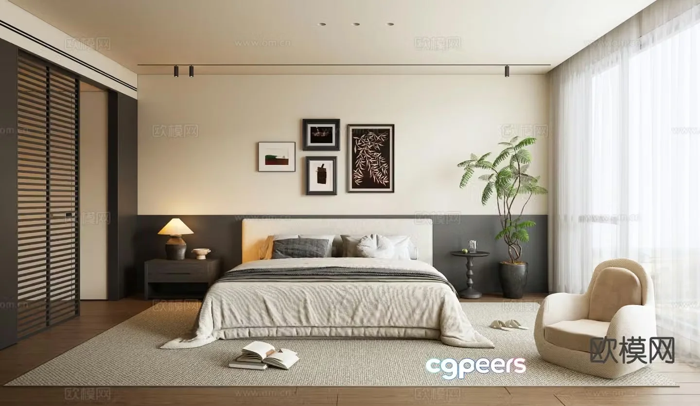 Medieval style bedroom master bedroom 3d model