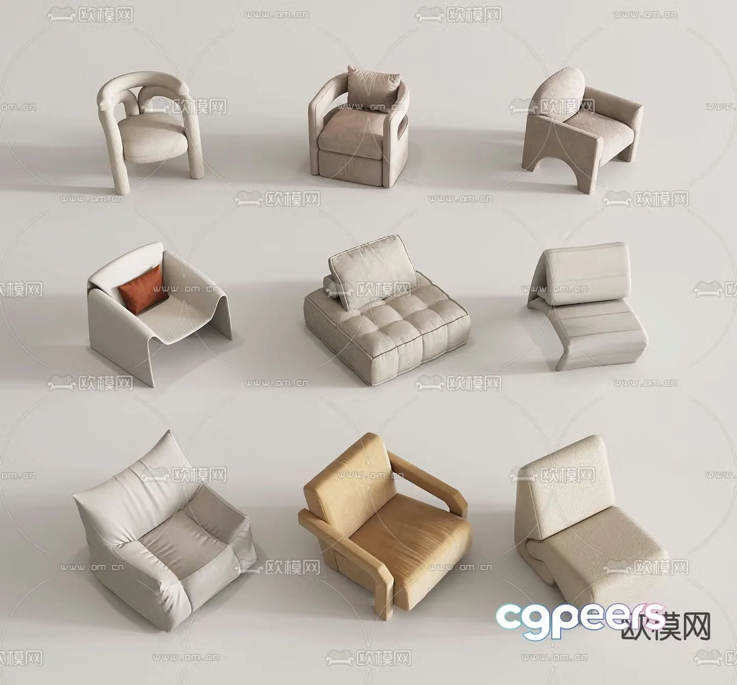 Single sofa leisure sofa 3d model