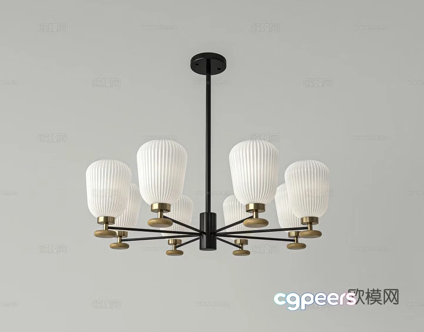 Medieval style chandelier 3d model