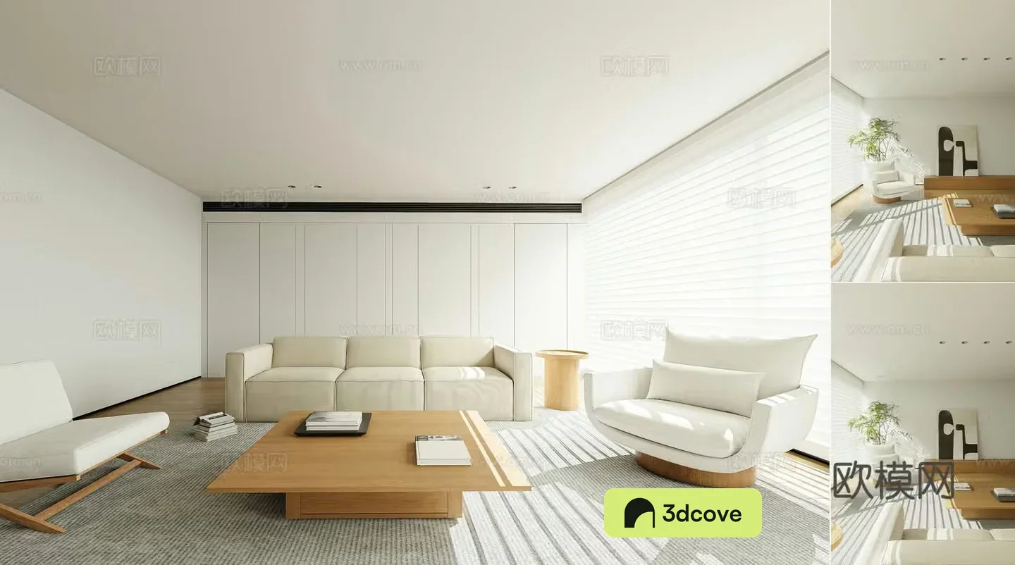 Modern minimalist living room Nordic living room Simple large flat living room Sofa coffee table combination Decorative cabinet