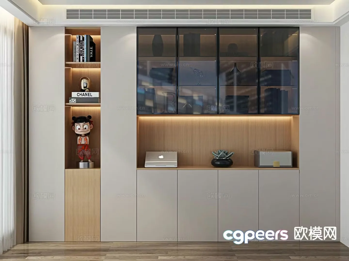 Modern bookcase 3d model