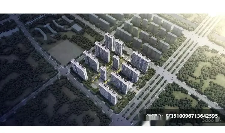 Aerial View Of A City Block 3D Model – 9324 – VRAY Render