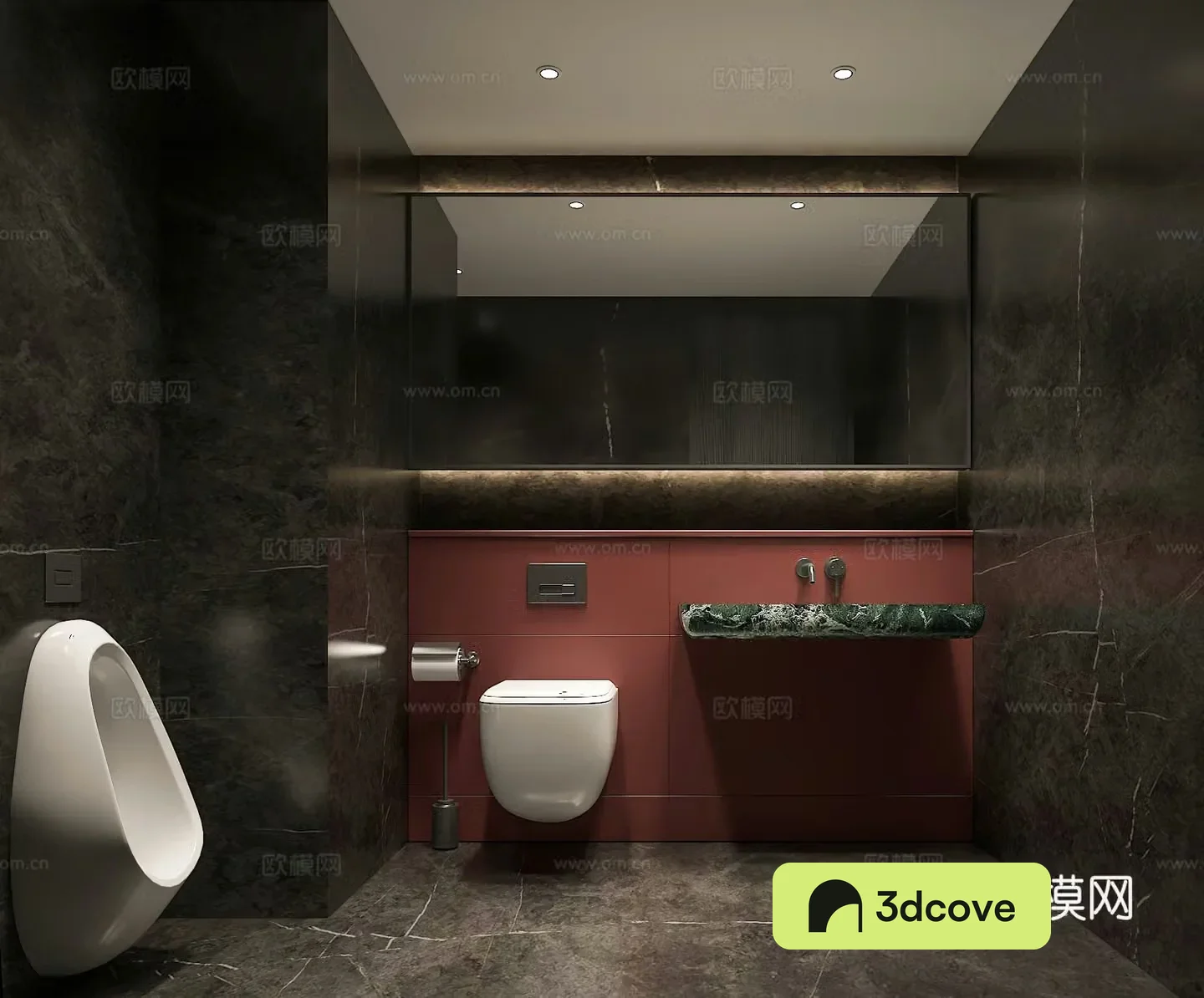 Modern hotel public bathroom