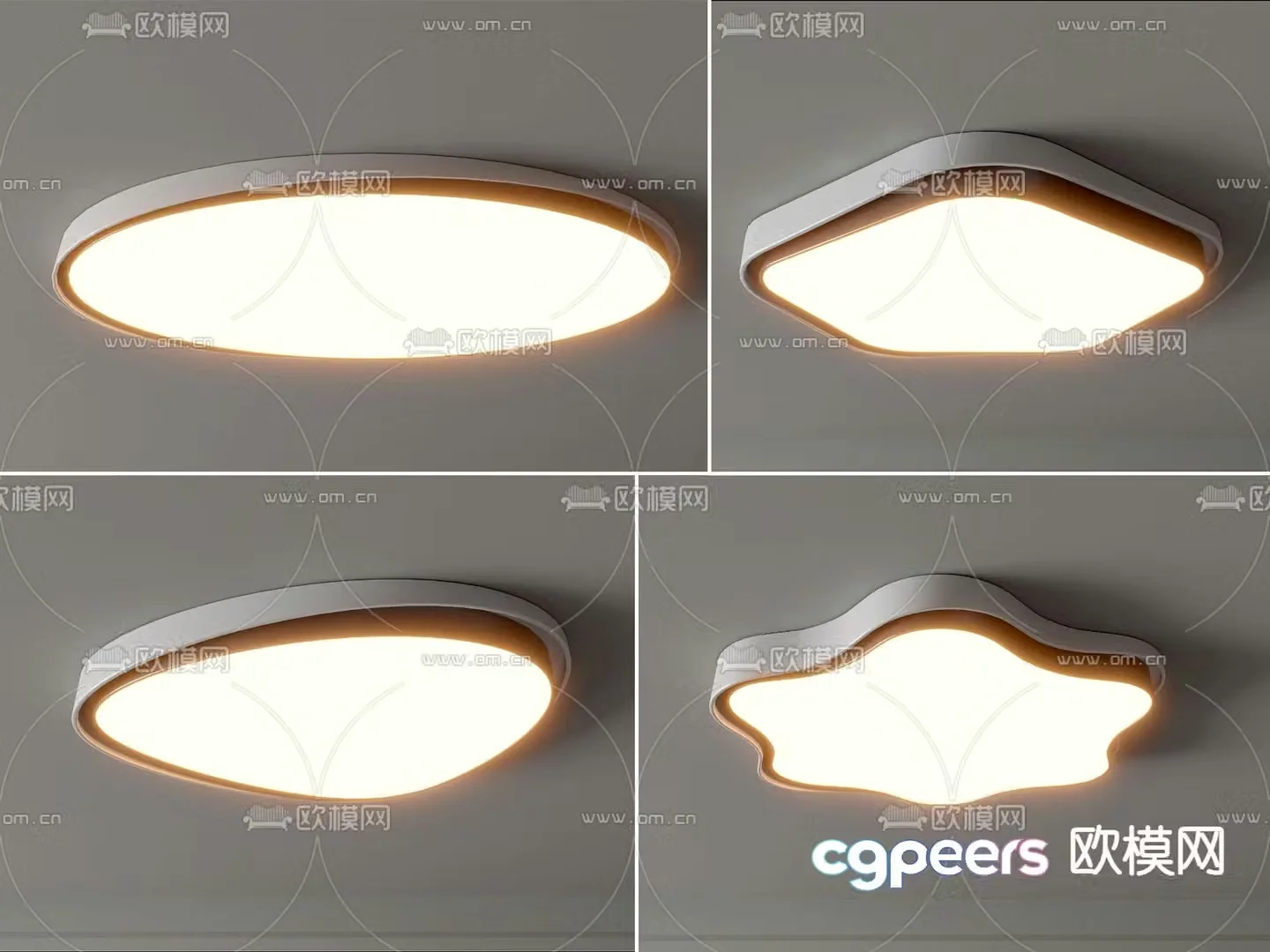 Oval ceiling lamp geometric ceiling lamp 3d model