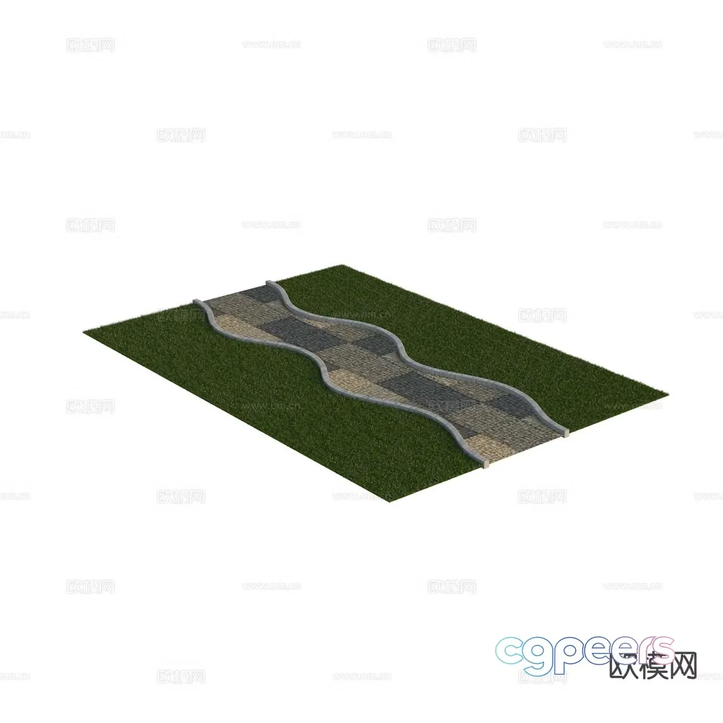 road module lawn grass park 3d model