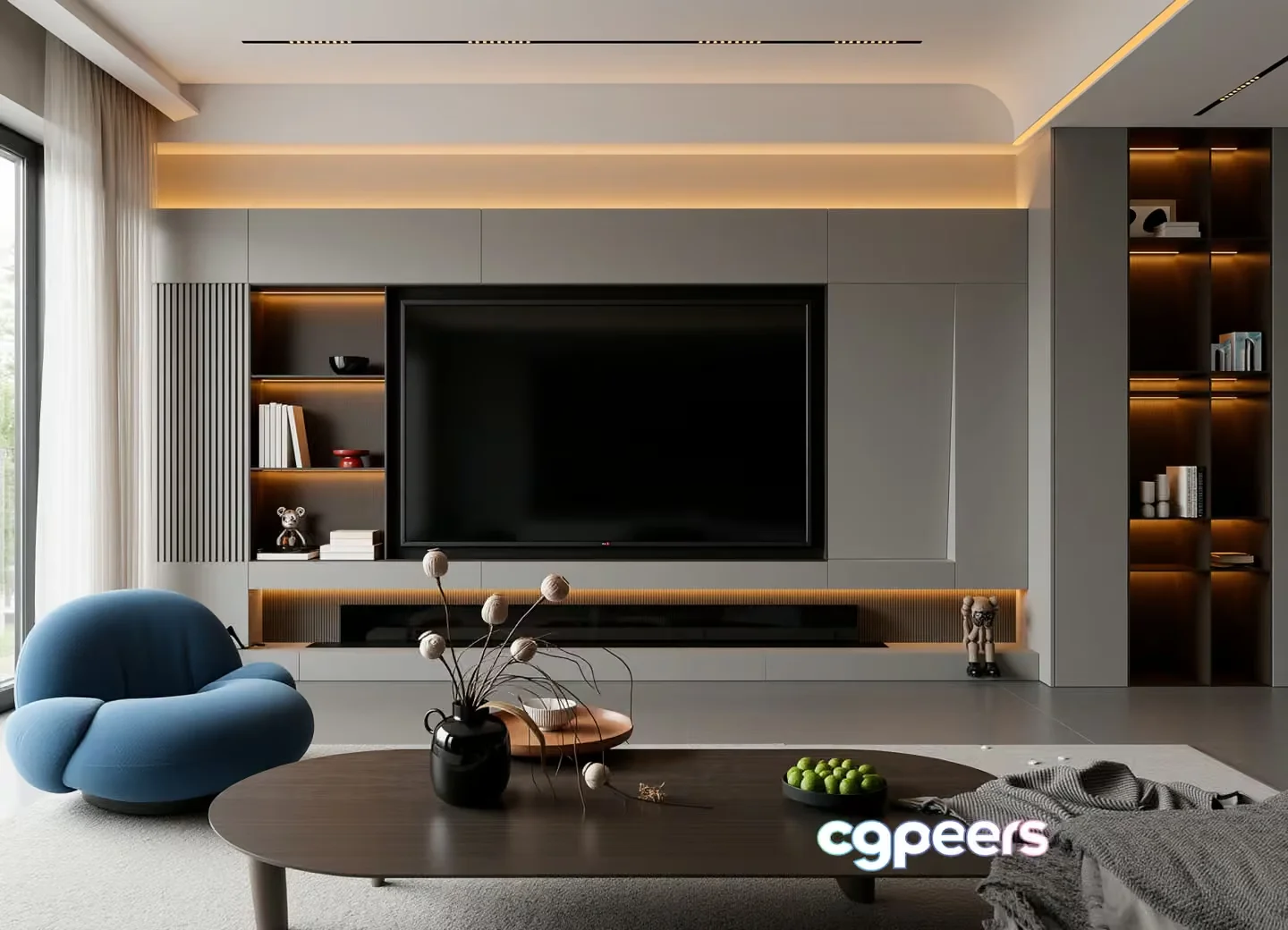 Modern Living Room 3D Model – 6935 – VRAY Render