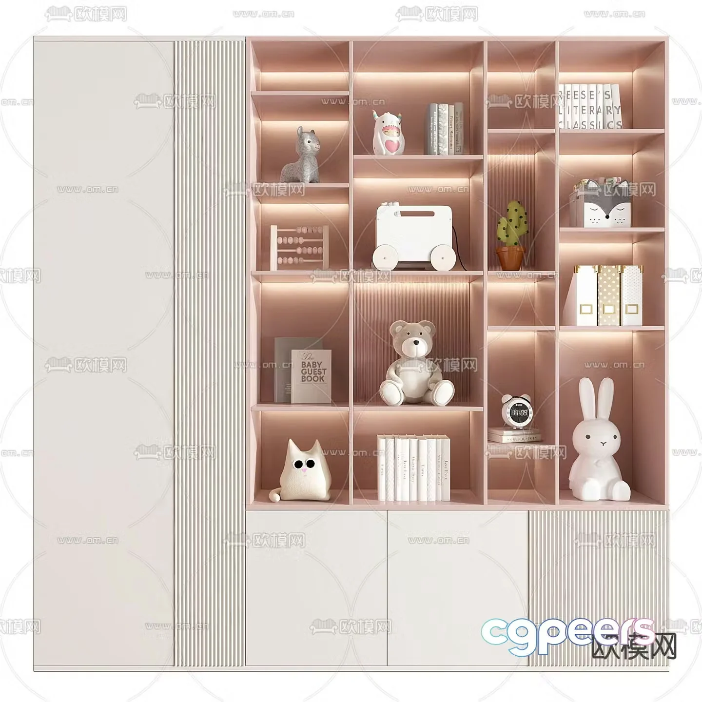 Children’s bookcase decorative cabinet 3d model